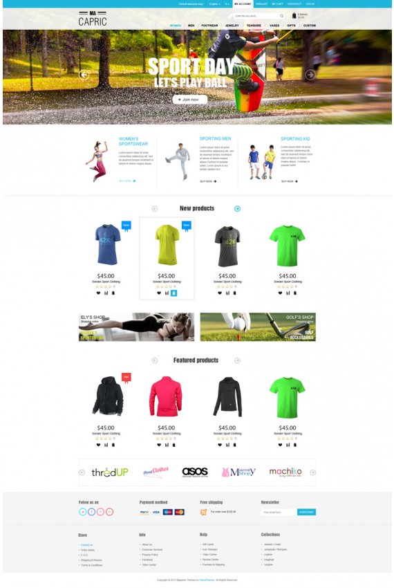 Plantilla de Capric Sport Fashion Responsive